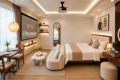 带阳台的单间公寓 — T98 Westlake Quang An Home - Tay ho Center Garden View Studio